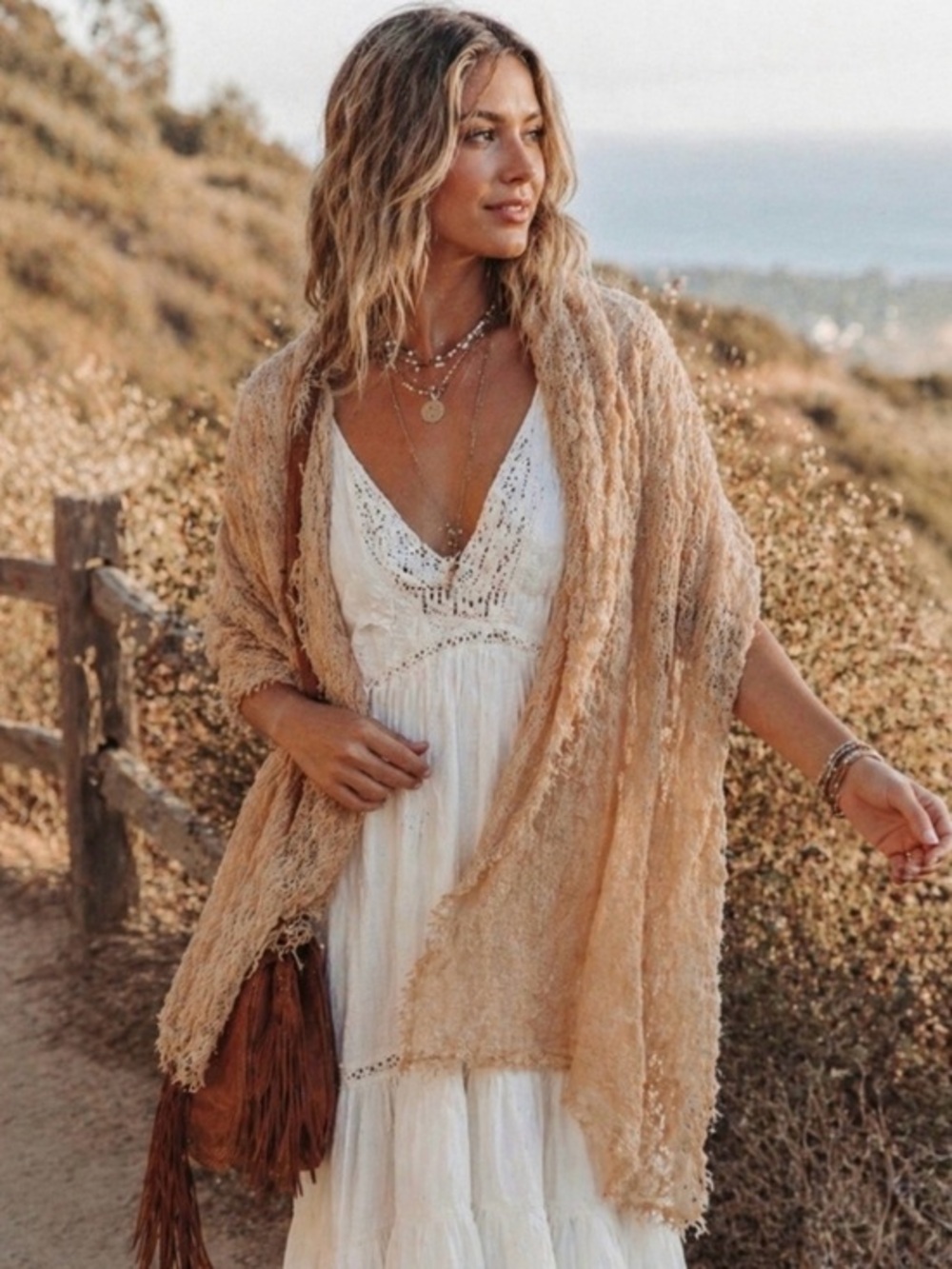 Free People Tan Scarf / Shawl
